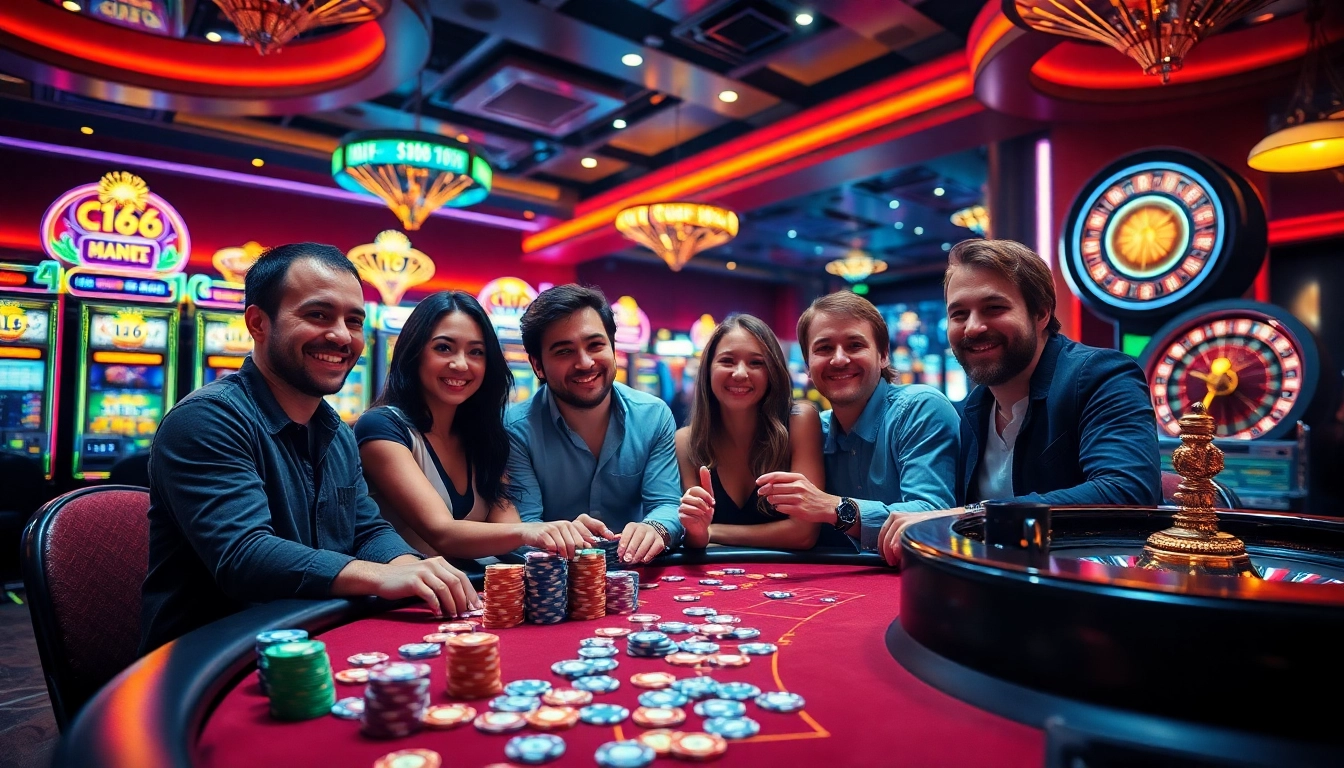 Celebrate a win at the C168 poker table surrounded by vibrant casino energy, poker chips, and excitement.