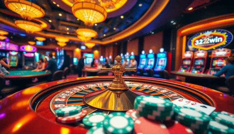 Players engaged in thrilling casino games at 32win, featuring roulette and poker action.